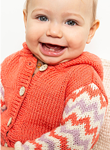 Capuchonvest met jacquardmouwen Carole