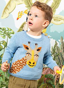 Trui met lange mouwen en jacquard giraf Come