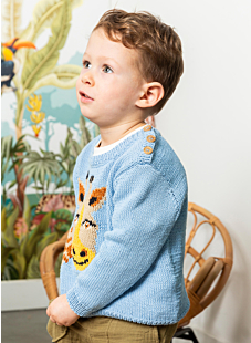 Trui met lange mouwen en jacquard giraf Come