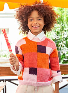 Jacquard trui met hamermouwen