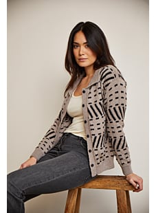 Ingrid vest met jacquard polokraag