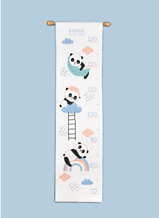 Kit groeimeter Panda, getelde steek, 18 x 70 cm