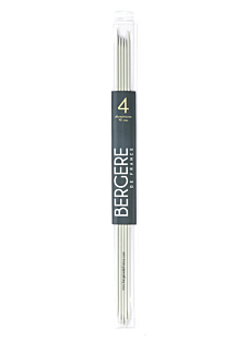 Breinaalden met dubbele punt in aluminium (set van 5), 4 mm - 40 cm