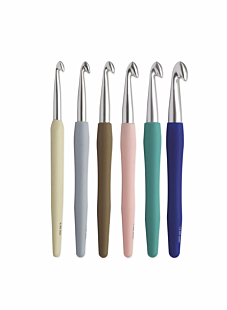 Set van 6 aluminium haaknaalden Knit Pro, 13 cm