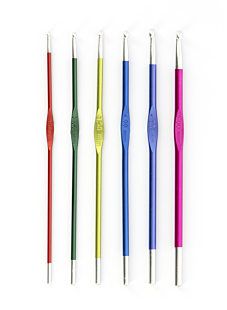 Gekleurde metalen haaknaald, 3.5 mm  - 15 cm
