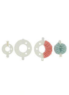 Set van 2 pomponvormen, 3,5 en 5,5 cm