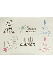 Tekstpatronen 'Future mama' om te personaliseren, 22 x 30 cm, Bergère de France