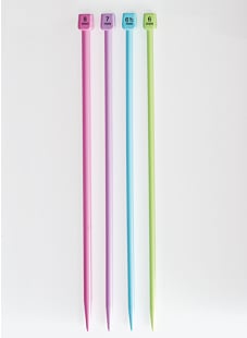 Rechte naalden in gekleurde kunststof, 8 mm - 30 cm