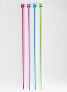 Rechte naalden in gekleurde kunststof, 8 mm - 40 cm