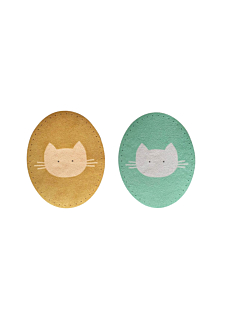 Genouillères Chat orange et vert