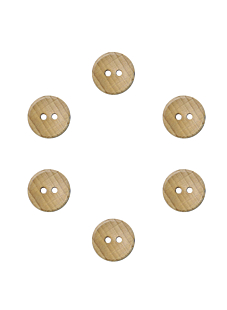 Set van 6 knopen in beukenhout met Ø van 14 mm