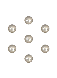 Set van 7 bolknopen paarlemoer Ø 9 mm Beige