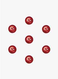 Set van 7 bolknopen paarlemoer Ø 9 mm Rood