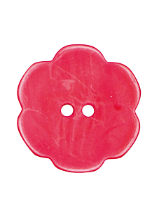 Set van 6 paarlemoer knopen met bloemen Ø 25 mm Roze