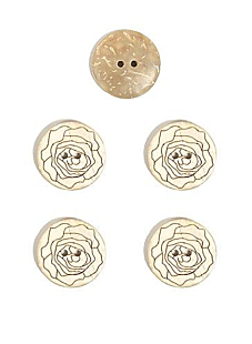 Lot de 5 boutons noix de coco fleur Ø 22 mm