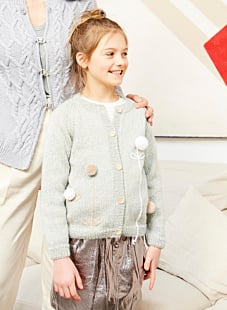 Raglan-vest met pompons