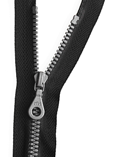 Scheidbare sluiting in zwart/zilver, 30 cm