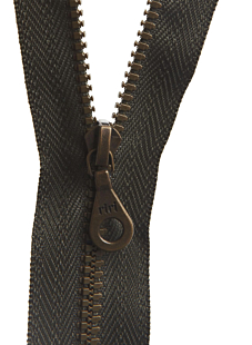 Scheidbare sluiting in kaki/brons, 45 cm