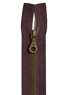 Scheidbare sluiting in bordeaux/brons, 45 cm