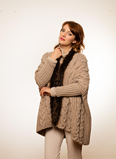 Vest met bontkraag