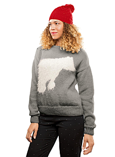Trui in jacquard met ronde hals