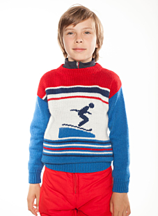 Trui in Jacquard met ronde hals