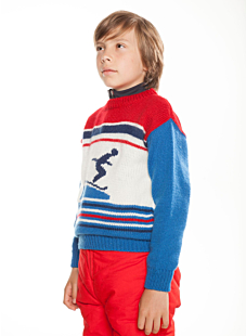 Trui in Jacquard met ronde hals
