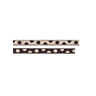 Beige/kastanjebruin gestipt lint 5 mm x 1 m.