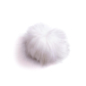 Gevlamde pompon wit met drukknoop Ø 15 cm