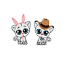 Set van 2 op te strijken katten badges.