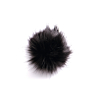 Pompon zwart met drukknoop Ø 15 cm