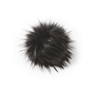 Antraciet pompon met drukknoop Ø 15 cm