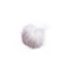 Babypompon uit imitatiebont met drukknoop Ø8 cm, wit