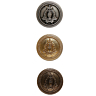 Set van 6 goud metalen knopen met wapenschildmotief en Ø van 15 mm