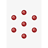 Set van 7 bolknopen paarlemoer Ø 9 mm Rood
