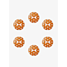Set van 6 knopen met stippen Ø 14 mm Oranje