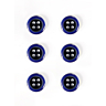 Set van 6 tweekleurige knopen Ø 11 mm Marineblauw