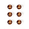 Set van 6 iriserende bolknopen Ø 10 mm bruin