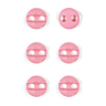 Lot de 6 boutons fente 2 gros trous fuchsia Ø 27 mm