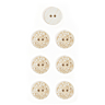 Lot de 7 boutons gravé fleur naturel Ø 15 mm