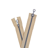 Sluiting met dubbele ritsloper in beige, 58 cm