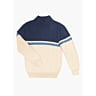 M6347 Pull tricolore homme col montant Damien en impression papier